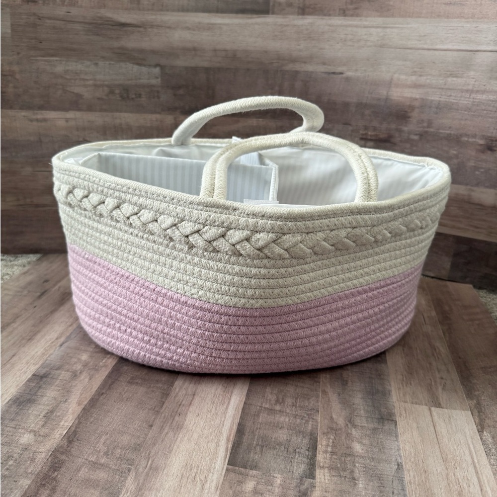 Woven Rope Basket Tote with Handles